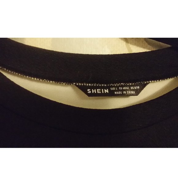 SHEIN Black n White Tunic Sz L US 8/10 NEW! - Picture 3 of 5